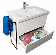 MDF BASE AND WASHBASIN WITH METAL FRAME, SERIES 750, 80CM, WHITE_3