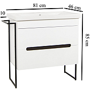 MDF BASE AND WASHBASIN WITH METAL FRAME, SERIES 750, 80CM, WHITE_6