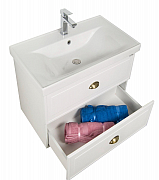 MDF BASE AND BADENMOB WASHBASIN, SERIES 796, 80CM, SUSPENDED WITH DRAWERS,RUSTIC WHITE_2