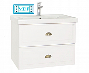 MDF BASE AND BADENMOB WASHBASIN, SERIES 796, 80CM, SUSPENDED WITH DRAWERS,RUSTIC WHITE_0