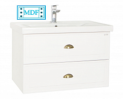 MDF BASE AND WASHBASIN, SERIES 796, 80CM,RUSTIC WHITE