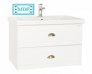 MDF BASE AND WASHBASIN, SERIES 796, 80CM,RUSTIC WHITE