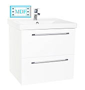MDF BASE AND WASHBASIN, SERIES 754, 60CM, SUSPENDED WITH DRAWERS, WHITE_0