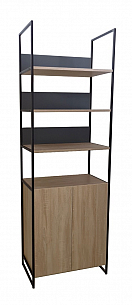 TALL CABINET WITH METAL FRAME, SERIES 760, ANTHRACIT / SONOMA