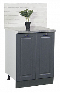 BASE CABINET KITCHEN SQUARE 60 CM WITH DOORS MDF ANTHRACIT