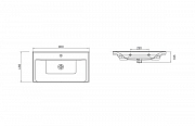BASE AND WASHBASIN SERIES 786, 90CM, SUSPENDED WITH DRAWERS, WHITE_4