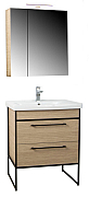 MDF BASE AND WASHBASIN WITH METAL FRAME, SERIES 740, 70CM, BEECH_4