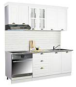 MDF Kitchen cabinet set SQUARE 200.01cm, rustic white_0