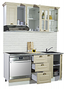 MDF Kitchen cabinet set SQUARE 160cm, beech_1