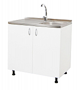 Set sink cabinet, faucet sink and sink right tank with siphon, 80cm, White_1