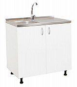Set sink cabinet, faucet sink and sink left tank with siphon, 80cm, White_1