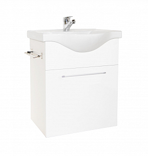 BASE AND WASHBASIN SERIES 130, 55CM, SUSPENDED, WHITE