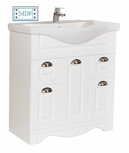 BASE AND WASHBASIN SERIES 172, 75CM, RUSTIC WHITE