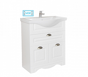 MDF BASE AND WASHBASIN, SERIES 172, 60CM, RUSTIC WHITE
