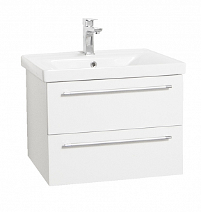 BASE AND WASHBASIN KIT SERIES 757, 60CM, SUSPENDED WITH DRAWERS, WHITE