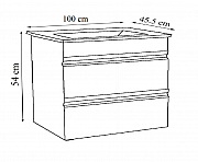BASE AND WASHBASIN SERIES 786, 100CM, SUSPENDED WITH DRAWERS, WHITE_3