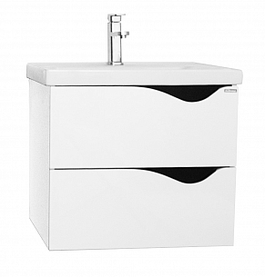 BASE AND WASHBASIN KIT SERIES 797, 70CM, SUSPENDED WITH DRAWERS, WHITE