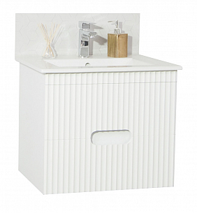 BASE AND WASHBASIN SERIES 009 60 CM SUSPENDED WITH DRAWERS WHITE