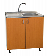Set sink cabinet, faucet sink and sink right tank with siphon, 80cm, Cherry_1