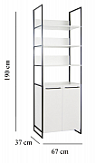 MDF TALL CABINET WITH METAL FRAME, SERIES 740, WHITE_2
