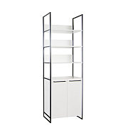MDF TALL CABINET WITH METAL FRAME, SERIES 740, WHITE_0