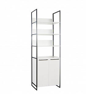 MDF TALL CABINET WITH METAL FRAME, SERIES 740, WHITE