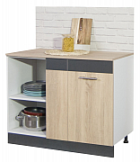 Bottom corner kitchen cabinet SARONA 100cm left/right, chipboard, SONOMA/ANTHRACIT_2