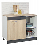 Bottom corner kitchen cabinet SARONA 100cm left/right, chipboard, SONOMA/ANTHRACIT_0