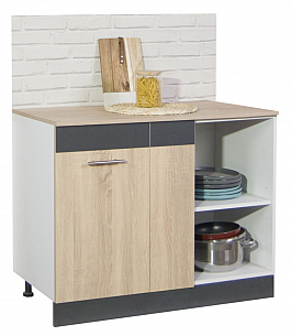Bottom corner kitchen cabinet SARONA 100cm left/right, chipboard, SONOMA/ANTHRACIT