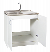 Set sink cabinet, faucet sink and sink right tank with siphon, 80cm, White_2