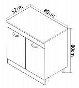 Bottom kitchen cabinet SARONA 80cm, chipboard, WHITE/ANTHRACIT_2