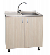 Set sink cabinet, faucet sink and sink right tank with siphon, 80cm, Beech_1