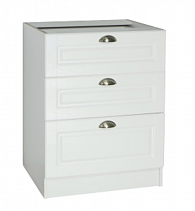 BOTTOM CABINET WITH DRAWERS, MDF, L60CM, RUSTIC WHITE