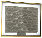MIRROR WITH LED LIGHTING AND TOUCH SWITCH, MD4, 80 * 60CM GOLDEN FRAME_0