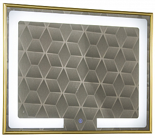 MIRROR WITH LED LIGHTING AND TOUCH SWITCH, MD4, 80 * 60CM GOLDEN FRAME