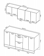 MDF Kitchen cabinet set  SQUARE 160.01cm, anthracit_2
