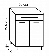 STORAGE CABINET KIT WITH DOORS AND DRAWER, BADENMOB, 60CM_3