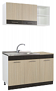 Bottom kitchen cabinet SARONA 120cm, chipboard, BEECH/WENGE_2