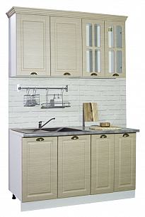 MDF Kitchen cabinet set 140cm, rustic beech