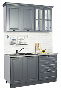 MDF Kitchen cabinet set SQUARE 140.01cm, anthracite
