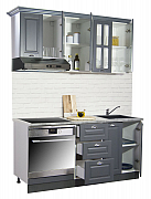 MDF Kitchen cabinet set SQUARE 160cm, anthracit_1