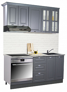 MDF Kitchen cabinet set SQUARE 160cm, anthracit