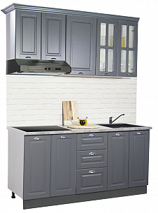 MDF Kitchen cabinet set  SQUARE 160.01cm, anthracit
