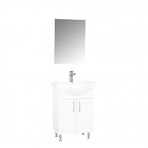PACK BASE WITH WASHBASIN AND MIRROR SERIES 005, ECO 50CM, WHITE
