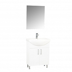 PACK BASE WITH WASHBASIN AND MIRROR SERIES 005, ECO 60CM, WHITE