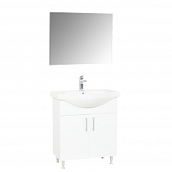PACK BASE WITH WASHBASIN AND MIRROR SERIES 005, ECO 65CM, WHITE