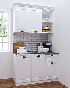 KITCHEN KIT 120CM with drawer, MDF FRONT, ANTIQUE WHITE