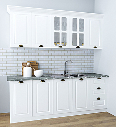 MDF Kitchen cabinet set SQUARE 200.02cm, rustic white