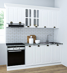 MDF Kitchen cabinet set SQUARE 200cm, rustic white