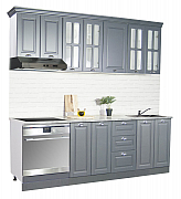 MDF Kitchen cabinet set SQUARE 220cm, antracit_0